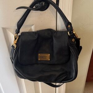 Marc Jacobs Black Shoulder Bag with Gold Accents